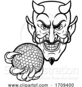 Vector Illustration of Devil Golf Sports Mascot by AtStockIllustration