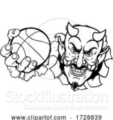Vector Illustration of Devil Satan Basketball Sports Mascot by AtStockIllustration
