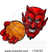 Vector Illustration of Devil Satan Basketball Sports Mascot by AtStockIllustration