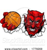 Vector Illustration of Devil Satan Basketball Sports Mascot by AtStockIllustration