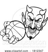 Vector Illustration of Devil Satan Basketball Sports Mascot by AtStockIllustration