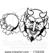 Vector Illustration of Devil Satan Cricket Sports Mascot by AtStockIllustration
