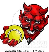 Vector Illustration of Devil Satan Tennis Ball Sports Mascot by AtStockIllustration