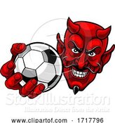 Vector Illustration of Devil Soccer Football Ball Sports Mascot by AtStockIllustration