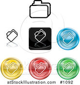 Vector Illustration of Different Colored File Icon Buttons by AtStockIllustration