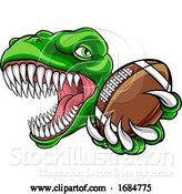 Vector Illustration of Dinosaur American Football Animal Sports Mascot by AtStockIllustration