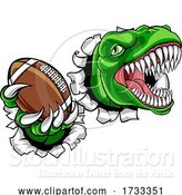 Vector Illustration of Dinosaur American Football Animal Sports Mascot by AtStockIllustration