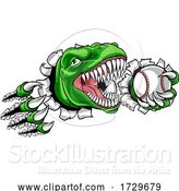 Vector Illustration of Dinosaur Baseball Player Animal Sports Mascot by AtStockIllustration