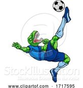 Vector Illustration of Dinosaur Soccer Football Player Sports Mascot by AtStockIllustration