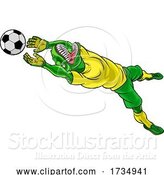 Vector Illustration of Dinosaur Soccer Football Player Sports Mascot by AtStockIllustration