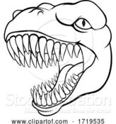 Vector Illustration of Dinosaur T Rex or Raptor Mascot by AtStockIllustration