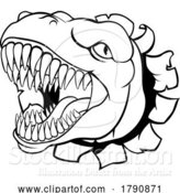 Vector Illustration of Dinosaur T Rex or Raptor Mascot by AtStockIllustration