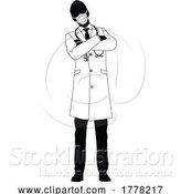 Vector Illustration of Doctor Guy Medical Silhouette Healthcare Person by AtStockIllustration