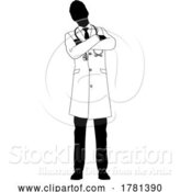 Vector Illustration of Doctor Guy Medical Silhouette Healthcare Person by AtStockIllustration