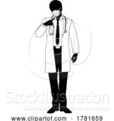 Vector Illustration of Doctor Guy Medical Silhouette Healthcare Person by AtStockIllustration