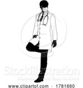 Vector Illustration of Doctor Guy Medical Silhouette Healthcare Person by AtStockIllustration