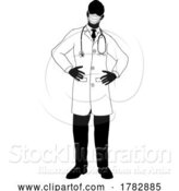 Vector Illustration of Doctor Guy Medical Silhouette Healthcare Person by AtStockIllustration