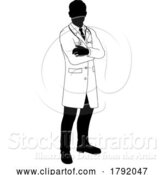 Vector Illustration of Doctor Guy Medical Silhouette Healthcare Person by AtStockIllustration