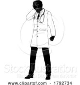 Vector Illustration of Doctor Guy Medical Silhouette Healthcare Person by AtStockIllustration