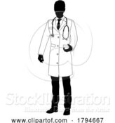 Vector Illustration of Doctor Guy Medical Silhouette Healthcare Person by AtStockIllustration