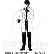 Vector Illustration of Doctor Guy Medical Silhouette Healthcare Person by AtStockIllustration