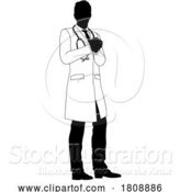 Vector Illustration of Doctor Guy Medical Silhouette Healthcare Person by AtStockIllustration