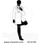 Vector Illustration of Doctor Guy Medical Silhouette Healthcare Person by AtStockIllustration