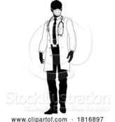 Vector Illustration of Doctor Guy Medical Silhouette Healthcare Person by AtStockIllustration