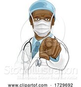 Vector Illustration of Doctor in PPE Mask Pointing Needs You by AtStockIllustration