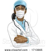 Vector Illustration of Doctor Lady in Medical PPE Mask by AtStockIllustration