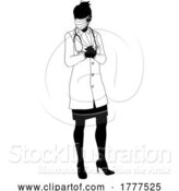 Vector Illustration of Doctor Lady Medical Silhouette Healthcare Person by AtStockIllustration