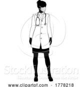 Vector Illustration of Doctor Lady Medical Silhouette Healthcare Person by AtStockIllustration