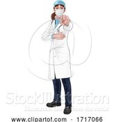 Vector Illustration of Doctor Lady Needs You Pointing by AtStockIllustration