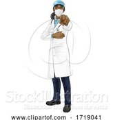 Vector Illustration of Doctor Lady Needs You Pointing by AtStockIllustration