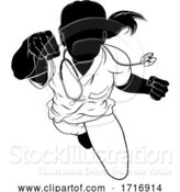 Vector Illustration of Doctor Nurse Scrubs Flying Super Hero Silhouette by AtStockIllustration