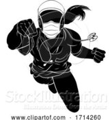 Vector Illustration of Doctor Nurse Scrubs Mask PPE Super Hero Silhouette by AtStockIllustration