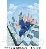 Vector Illustration of Doctor Nurse Scrubs Superhero Flying Super Hero by AtStockIllustration