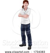 Vector Illustration of Doctor or Nurse Lady in Scrubs Medical Worker by AtStockIllustration