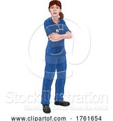 Vector Illustration of Doctor or Nurse Lady in Scrubs Medical Worker by AtStockIllustration