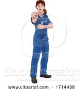 Vector Illustration of Doctor or Nurse Lady in Scrubs Uniform Pointing by AtStockIllustration