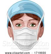 Vector Illustration of Doctor or Nurse Wearing PPE Protective Face Mask by AtStockIllustration