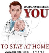 Vector Illustration of Doctor Pointing Your Country Needs You by AtStockIllustration