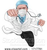 Vector Illustration of Doctor Super Hero Medical Concept by AtStockIllustration