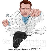 Vector Illustration of Doctor Superhero Medical Concept by AtStockIllustration