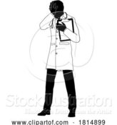 Vector Illustration of Doctor Upset Guy Medical Silhouette Person by AtStockIllustration