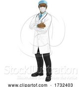 Vector Illustration of Doctor Wearing Medical PPE by AtStockIllustration