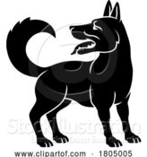 Vector Illustration of Dog Chinese Zodiac Horoscope Animal Year Sign by AtStockIllustration