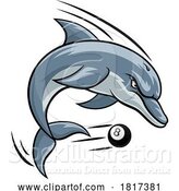 Vector Illustration of Dolphin Animal Billiards Pool Sports Team Mascot by AtStockIllustration