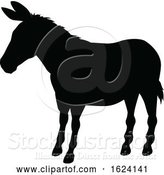 Vector Illustration of Donkey Animal Silhouette by AtStockIllustration