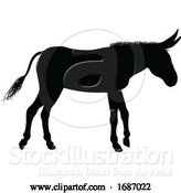 Vector Illustration of Donkey Animal Silhouette by AtStockIllustration